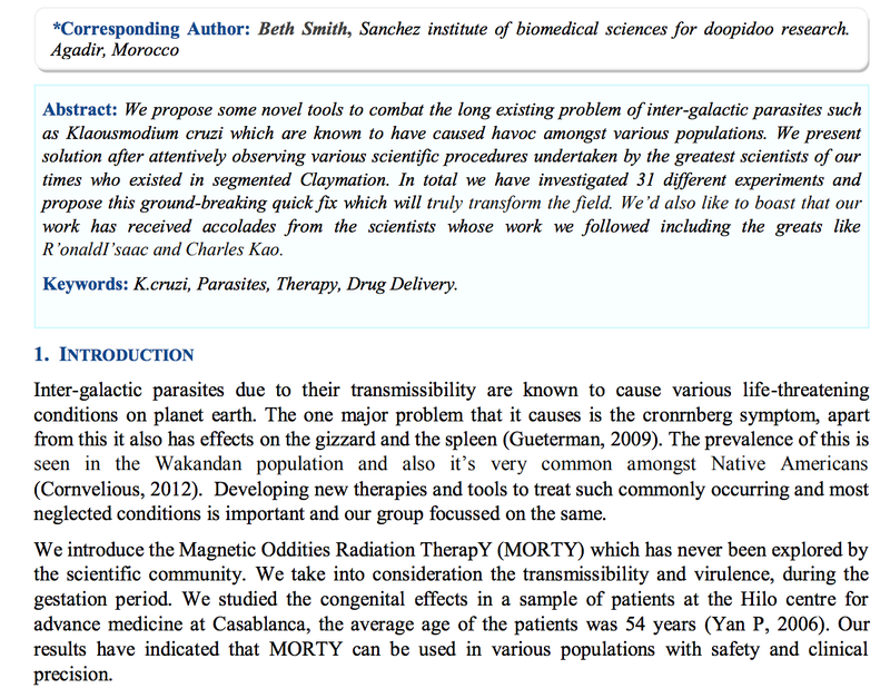 Illustration for article titled Scientist publishes papers on Rick And Morty to prove that a lot of academic journals are bullshit